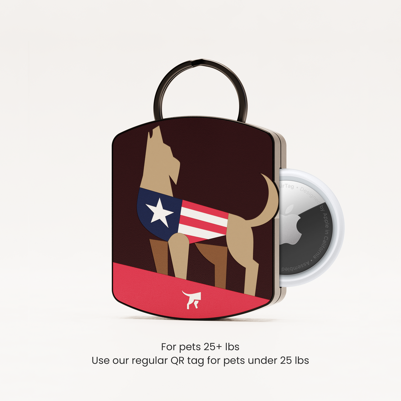 Patriot AirTag QR Dog ID Tag