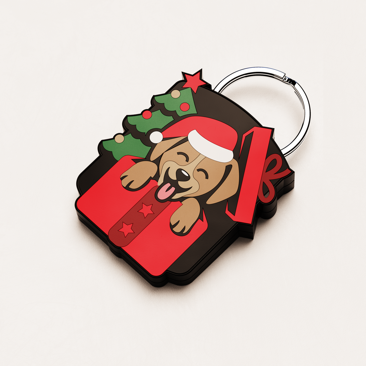 Holiday Pup QR Dog ID Tag