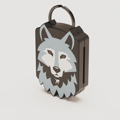 Free Wolf AirTag QR Dog ID Tag