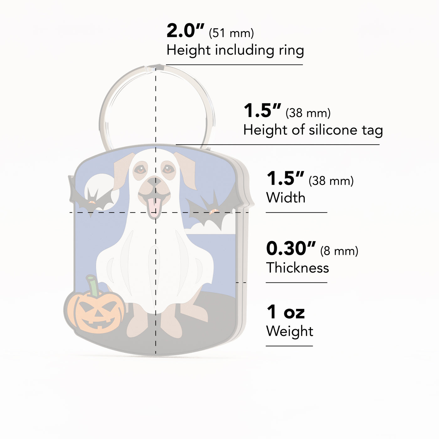 👻 Halloween Ghost QR Dog ID Tag