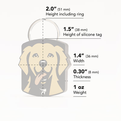 Golden Retriever QR Dog ID Tag